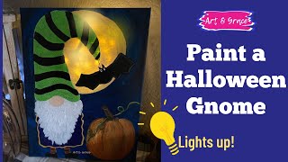 How to Paint a Halloween Gnome  StepbyStep Acrylic Painting [upl. by Laurentium81]