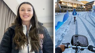 18YearOld Team USA Snowboarder Gives Tour of Olympic Village [upl. by Aneleve]