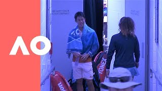 Kei Nishikori and Naomi Osaka meeting up between their matches  Australian Open 2019 [upl. by Neeham]