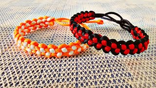 DIY Easy Lucky Bracelet Macrame  Stepbystep  Crafting Tutorial BRACELET  Thread Art [upl. by Grange]