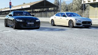 BMW M4 Competition vs Maserati Quattroporte GTS at Monza Full Course [upl. by Elton223]