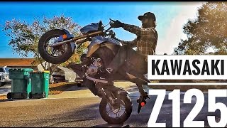 Kawasaki Z125 First Mod amp WHEELIES [upl. by Submuloc]