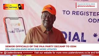 Raila Odinga Narrates his History with Senate Speaker Amason Kingi as he receives PAA Defectors [upl. by Cirle]