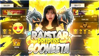 Raistar Proposed Sooneeta😘 GirlFriend Banoge😚OP Reaction Garena freefire [upl. by Ilellan520]