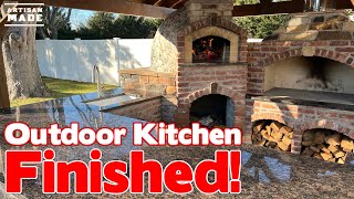 Building An Outdoor Kitchen With a Wood Fired Oven and BBQ  Part 15  Granite Countertop Install [upl. by Enelhtak761]