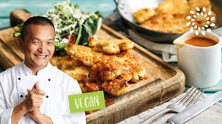 Schnitzel aus Blumenkohl Rezept  Vegan [upl. by Ameyn]