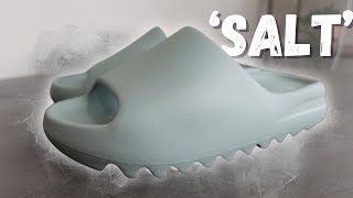 YEEZY SLIDE 2024 ‘SALT’ REVIEW  ON FOOT [upl. by Gentilis]