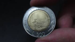 Moneta 500 Lire quotBimetallichequot della Repubblica Italiana [upl. by Utica119]