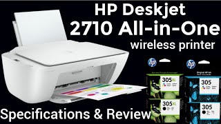 HP Deskjet 2710 AllinOne wireless Printer Full specifications and Review [upl. by Dnalrag]