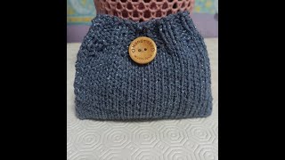 Idea regalo super originale che tutti possono realizzare🎁Mini pochette da borsetta ai ferri facile🧶 [upl. by Adnirolc]