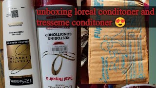 unboxing loreal repair 5 conditoner and tresseme conditoner from flipkart😍unboxingexplorepage [upl. by Chandler]