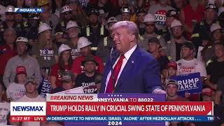 Trump rally crowd chants quotSend them backquot about legal Haitian migrants [upl. by Ronym]