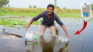 Fish Trap  தண்ணி கேன் வெச்சி மீன் வேட்டை  Working 💯  Simple Fish trap with Old water can MmK [upl. by Galligan]