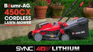 BaumrAG 450CX Cordless 40V SYNC Series Lawn Mower [upl. by Nileak]