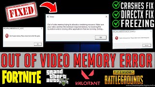 How to Fix Out of Video Memory Trying to Allocate a Texture Error FortniteValorantPUBGGTA 5 [upl. by Benedick]