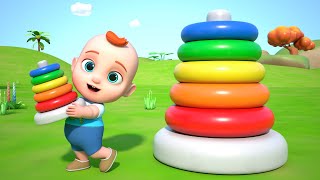 Color Song  Playing With Stacking Rings  Lolo Nursery Rhymes amp Baby Songs [upl. by Adnuahsal807]