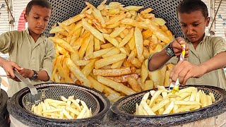 11 Years Old Kid Selling French Fries 🍟 KFC amp McDonalds Fries Recipe  Hardworking Afghani Boys [upl. by Bridwell774]