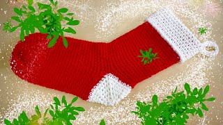 No Pattern No Problem Lets Crochet a Christmas Stocking Together [upl. by Woolson]