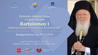 Dottorato honoris causa a Bartolomeo I  Inaugurazione dellAnno Accademico 20152016 [upl. by Tamah]