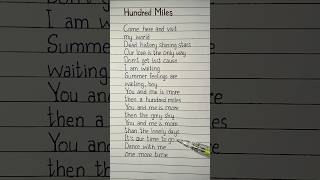 yall hundred miles lyrics [upl. by Smoht]