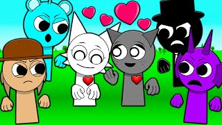 INCREDIBOX SPRUNKI FALL IN LOVE IN WENDA GRAY amp WENDA LOVE STORY Cartoon Animation [upl. by Joung]