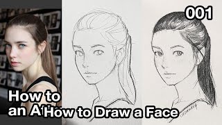 How to Draw a Girl 34 Angle 001  Face Practice [upl. by Claud223]