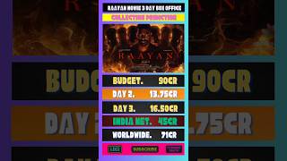 Raayan movie 3 day box office collection shorts ytshots raayan [upl. by Aiel]