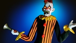 Harry the Crazy Horn Honking Clown  Animatronic Halloween Prop w Sound [upl. by Lehplar]