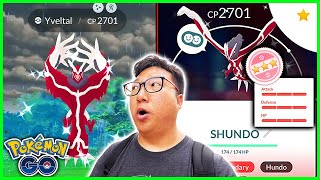 SHUNDO YVELTAL Caught on Raid Hour  Pokemon GO [upl. by Arvell539]