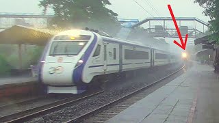 ⛈️Tremendous RAIN amp Vande Bharat Express Full Speed  🇮🇳Indias LONGEST Running Train VIVEK Express [upl. by Chaves]