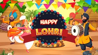 Lohri festival greetings 2024  Happy Lohri motion graphics  Lohri festival or celebration videos [upl. by Kacy494]