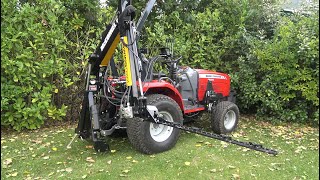 MINI HEDGE CUTTER  Massey Ferguson 1525 amp McConnel Swingtrim [upl. by Eiramanitsirhc]