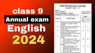 Class 9 annual exam syllabus 2023 2024 English seba board [upl. by Alyehc]