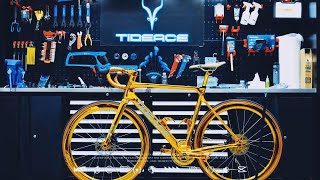 Do You Wanna Own Such A Golden Electroplating Ultra Light Weight CR025 Disc Brake Tideace Road Bike [upl. by Oryaj125]