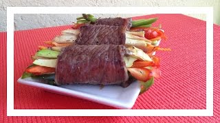 Rollitos de carne y verduras al horno  Receta Fitness [upl. by Thomasina779]