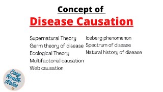 Concept of Disease causationepidemiology [upl. by Gram]