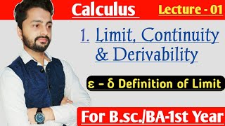 Limit Continuity And Derivability  Epsilon Delta Definition of Limit  BABsc 1st year  By Ak [upl. by Moreen]