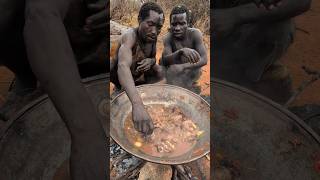 Hadzabe boys preparing their special meal Today for breakfast So delicious😋Dont miss this breakfast [upl. by Vookles]