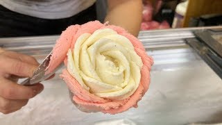 4K Blooming ROSE ice cream  Flower ice cream cone  Vietnam sweet street food [upl. by Medovich]