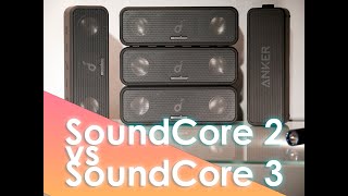 Anker SoundCore 3 vs SoundCore 2 Bluetooth Speaker Multi Cast [upl. by Herm]