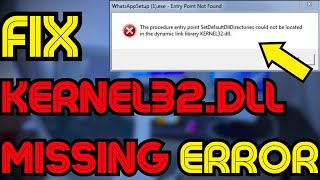 Fix KERNEL32dll is Missing or Not Found In Windows 1110 ❌Not Found Error 💻✅ [upl. by Naesad247]