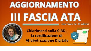 Personale ATA III fascia e CIAD quali sono le certificazioni valide scuola [upl. by Allenad]