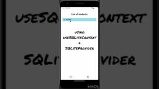 How to Create Student Management App with React Native  useSQLiteContext  SQLiteProvider shorts [upl. by Yates]