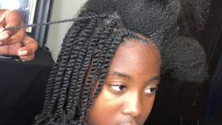 Two strand twist on blown out natural hair [upl. by Tesler58]