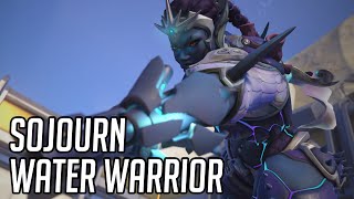 Sojourn quotWater Warriorquot Skin Showcase  Overwatch 2 [upl. by Aciria926]