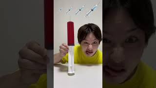 Injection vs small jelly challenge 🤣 short trending foodchallenge viralshorts [upl. by Eaneg]