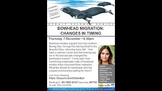 Bowhead Whale Migration Changes  Strait Science Dec 7 2023 [upl. by Annaert236]