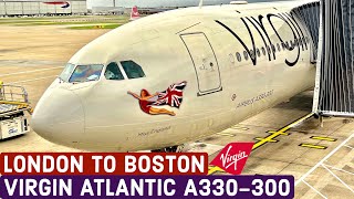 TRIP REPORT  Virgin Atlantic Economy  London Heathrow LHR to Boston BOS  Airbus A330300 [upl. by Baptista]