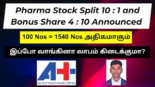 Pharma Stock Stock Split  10  1 and Bonus Share  4  10 Record Date [upl. by Yllaw]