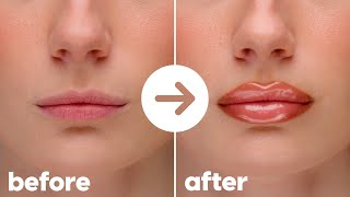 HOW TO MAKE YOUR LIPS LOOK BIGGER no fillers only makeup ✨ [upl. by Player14]